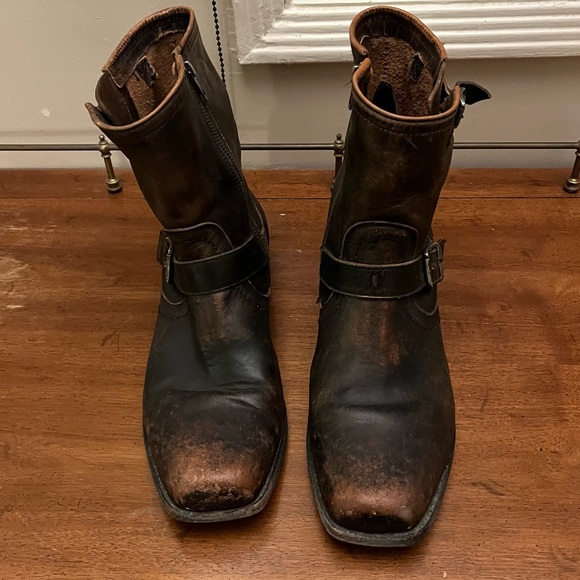 Frye Men's Distressed Leather Boots - Size 12 - Excellent Condition